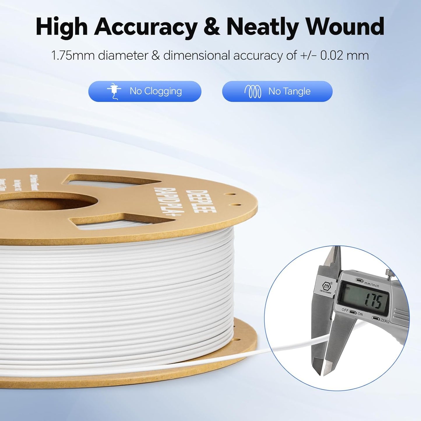 Rapid PLA Plus Filament 1.75Mm High Speed 3D Printer Filament up to 600Mm/s