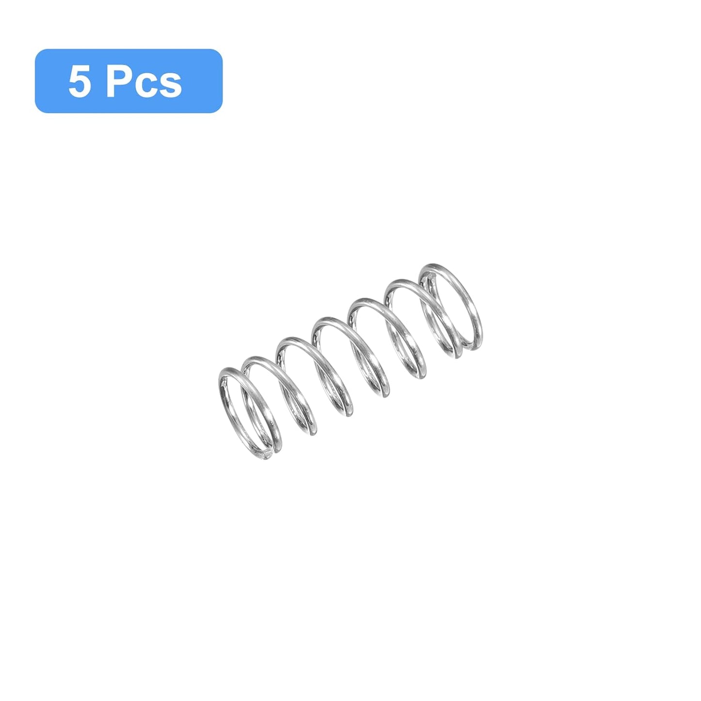 K2 Plus Extruder Replacement Spring, 5Pcs 304 Stainless Steel, 6mm OD, 0.6mm Wire Size, 15mm Free Length, (Silver)