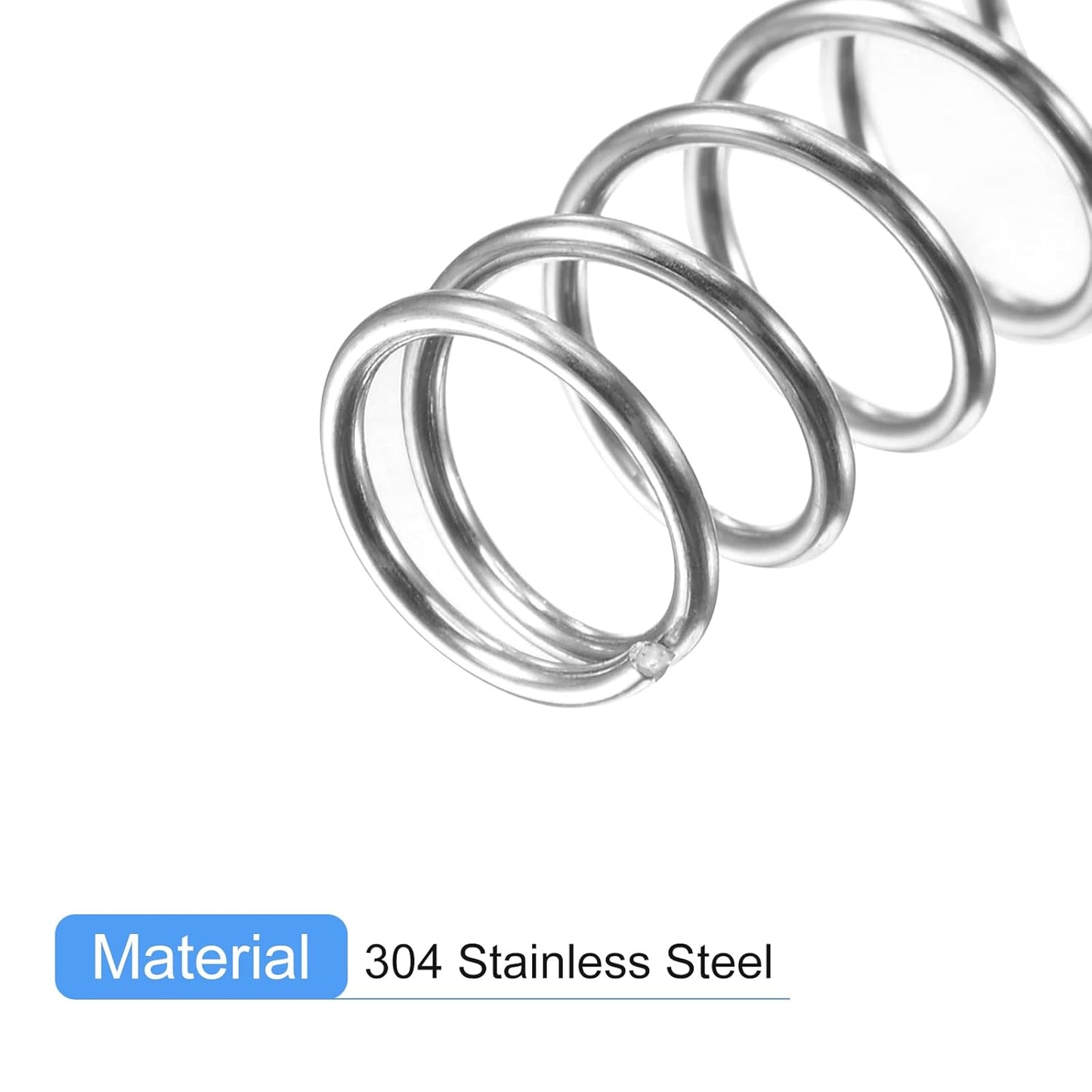K2 Plus Extruder Replacement Spring, 5Pcs 304 Stainless Steel, 6mm OD, 0.6mm Wire Size, 15mm Free Length, (Silver)