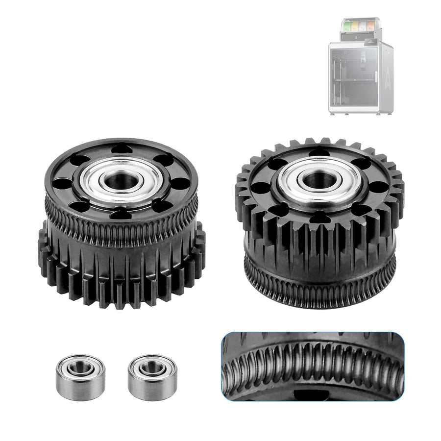 K2 Extruder Gear (2 Pcs) K2 plus Extruder Upgrade Gears Kit All Metal Filament Drive Extruder Gear for K2 plus 3D Printer Accessories Parts