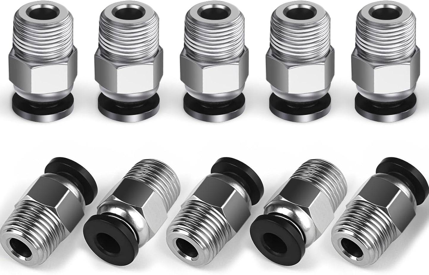 10 PCS Premium PC4-M10 Bowden Tube Coupler Male Compatible with 3D Printers & Splitters