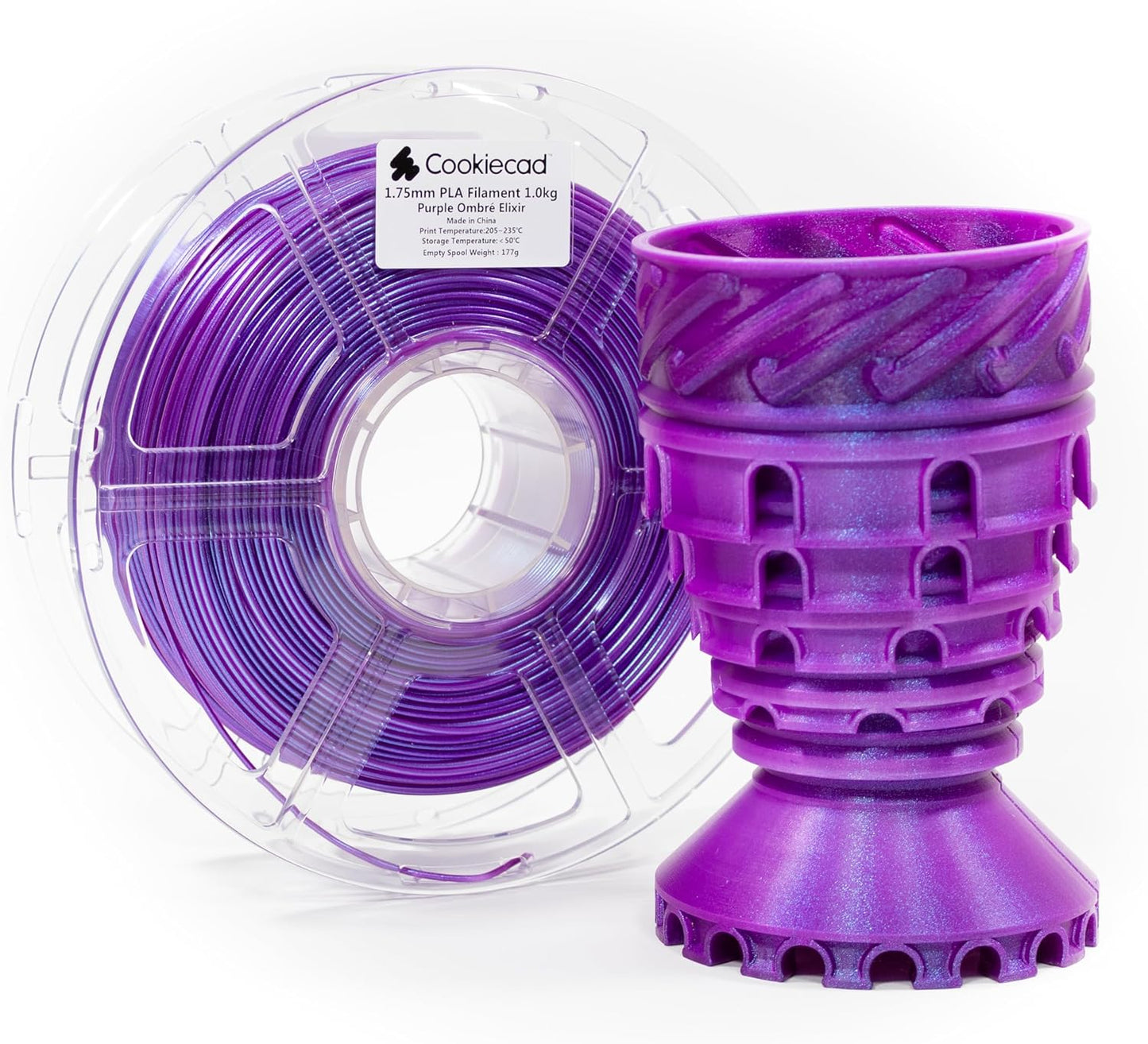 Cookie Cad Elixir PLA Filament 1.75Mm 1Kg Iridescent 3D Printer Filament