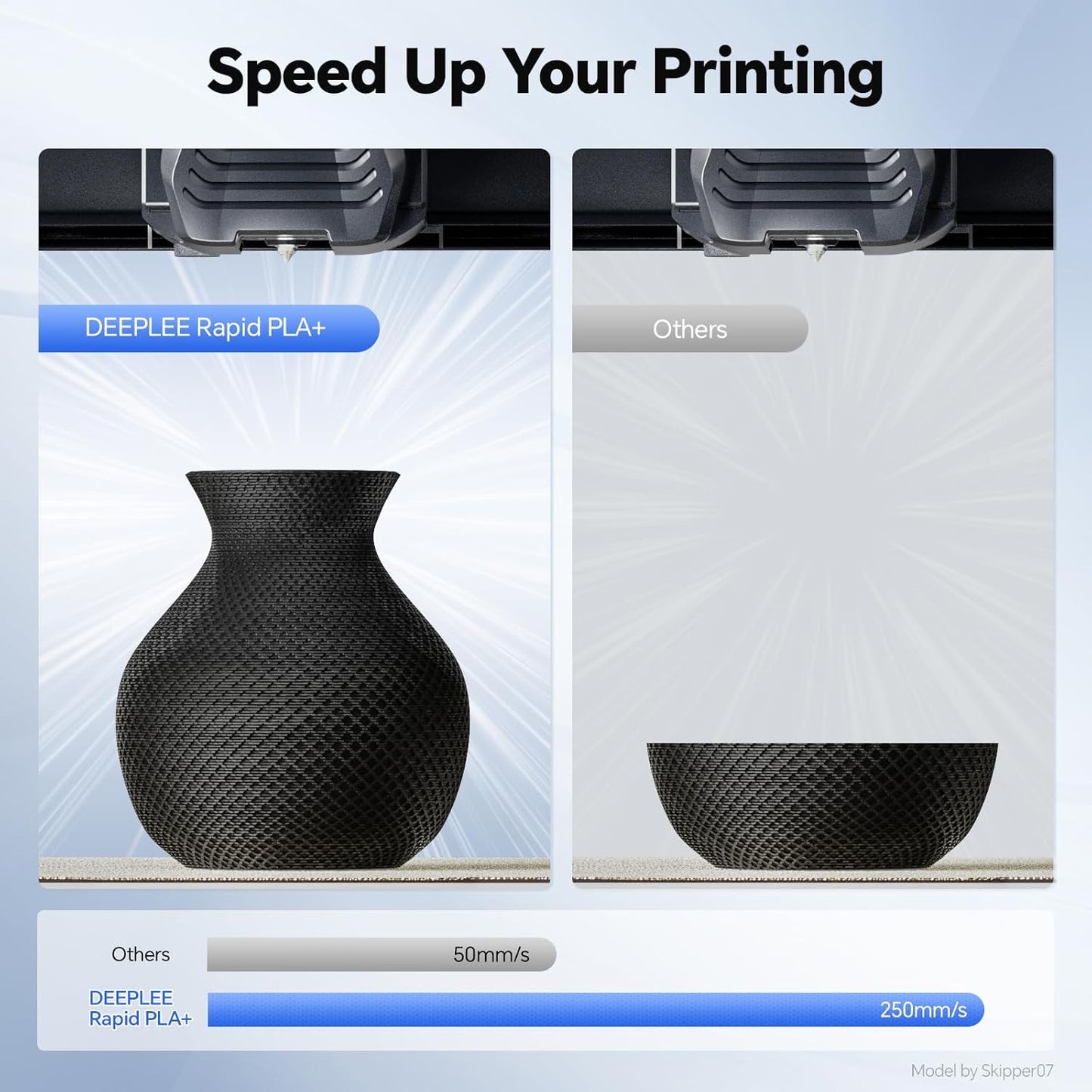 Rapid PLA Plus Filament 1.75Mm High Speed 3D Printer Filament up to 600Mm/s
