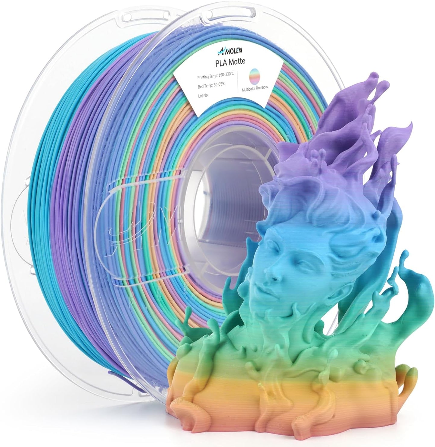 PLA Matte Rainbow Filament 1.75mm, 1KG/2.2LB