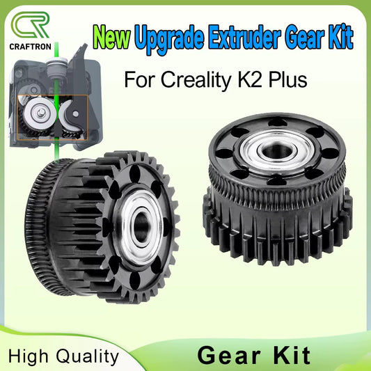 Upgrade Extruder Gear Kit for Creality K2 plus Hi Dual Helical All Metal Extruder Driver Gear Nickel DLC Coated 3D Printer Part
