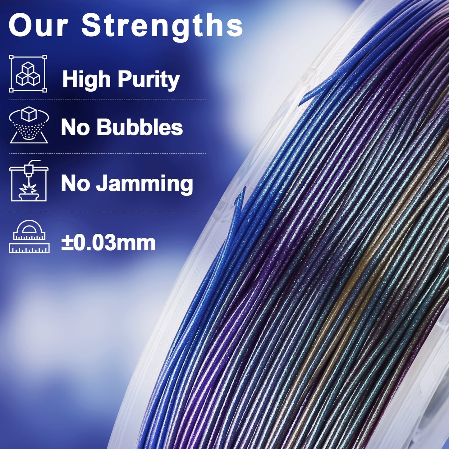 PLA Galaxy / Sparkle & Shiny 1.75mm, 1KG/2.2LB