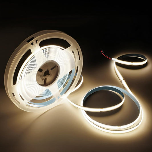 COB LED Strip Lights Daylight White 6000K,16.4Ft 24V High CRI 95Ra+ Super Bright,Flexible Tape Lights for Bedroom,Mirror,Kitchen Cabinet, Living Room(Power Supply Not Included)