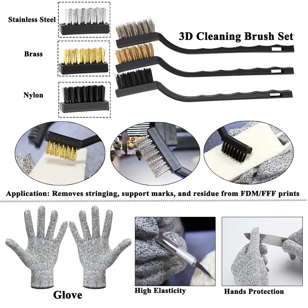 62PCS 3D Printer Tool Kit, 3D Post-Processing Accessories with Hand Drill, Deburring Tool, Cutter, Needle Files, Scrapers, Brushes, Tweezers, and Nozzle Cleaning