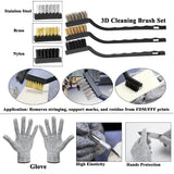 62PCS 3D Printer Tool Kit, 3D Post-Processing Accessories with Hand Drill, Deburring Tool, Cutter, Needle Files, Scrapers, Brushes, Tweezers, and Nozzle Cleaning