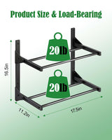 Wall Mount 2 Tier 3D Printer Filament Storage Rack-- Heavy Duty Metal Shelf for PLA/ABS/TPU, Filaments Organzied (Black/White)