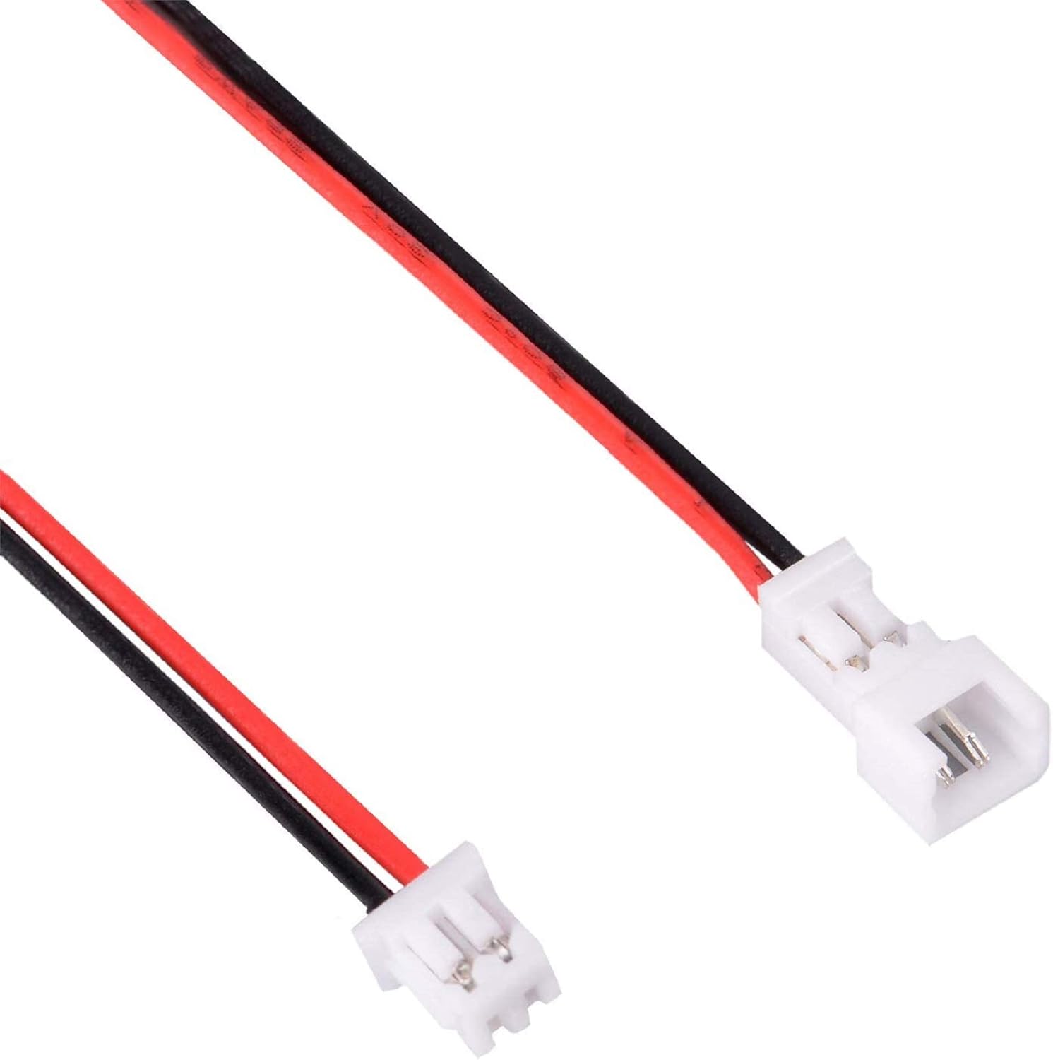  30 Pairs JST 1.25 mm 2 Pin Micro Male/Female Connector Plugs with Red Black Wire 80 mm
