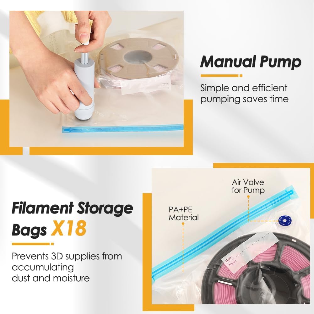 5-Tier Filament Spool Holder with Filament Storage Bags and Pump Heavy Duty Metal Shelf Organizer for 3D Printing Studios