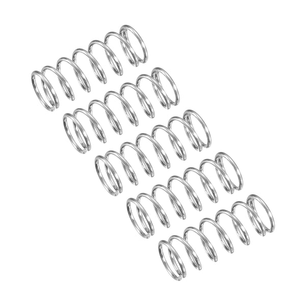 K2 Plus Extruder Replacement Spring, 5Pcs 304 Stainless Steel, 6mm OD, 0.6mm Wire Size, 15mm Free Length, (Silver)
