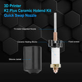 K2 Plus Ceramic Heating Block Hotend Kit, Quick-Swap Nozzle Kit,350°C High Temperature Resistance, All-Metal Hot End 