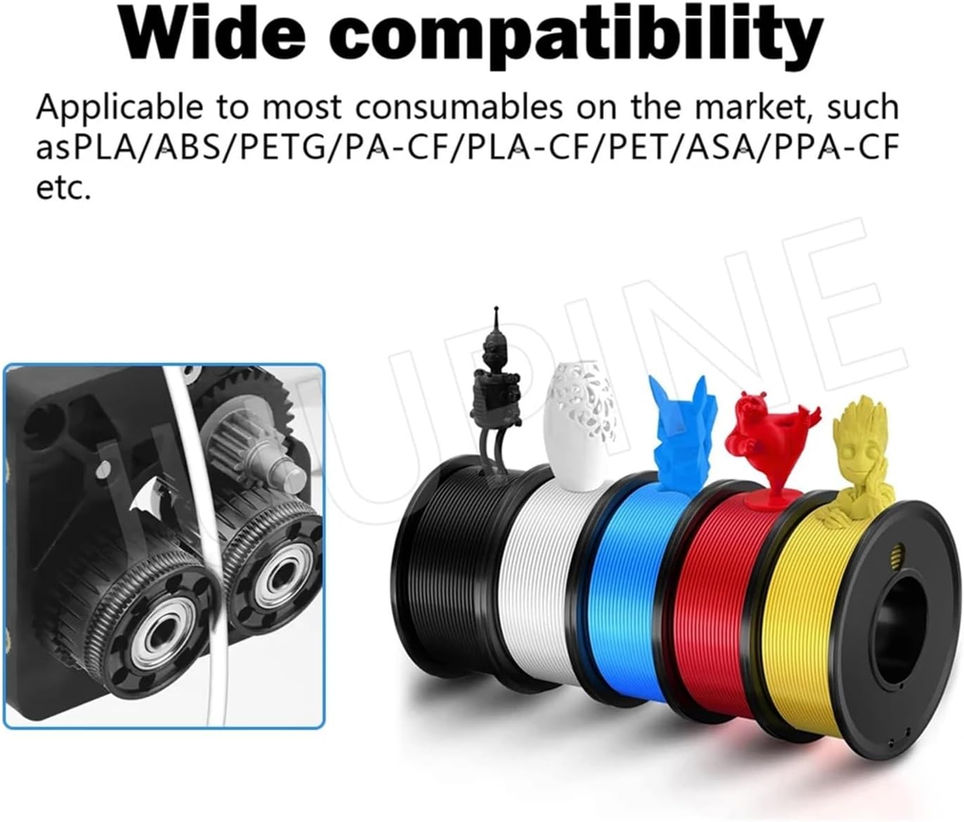Upgrade Extruder Gear Kit for Creality K2 Plus Dual Helical All Metal Extruder Gears (Nickel DLC Coated 3D Printer Part)(1 Set)