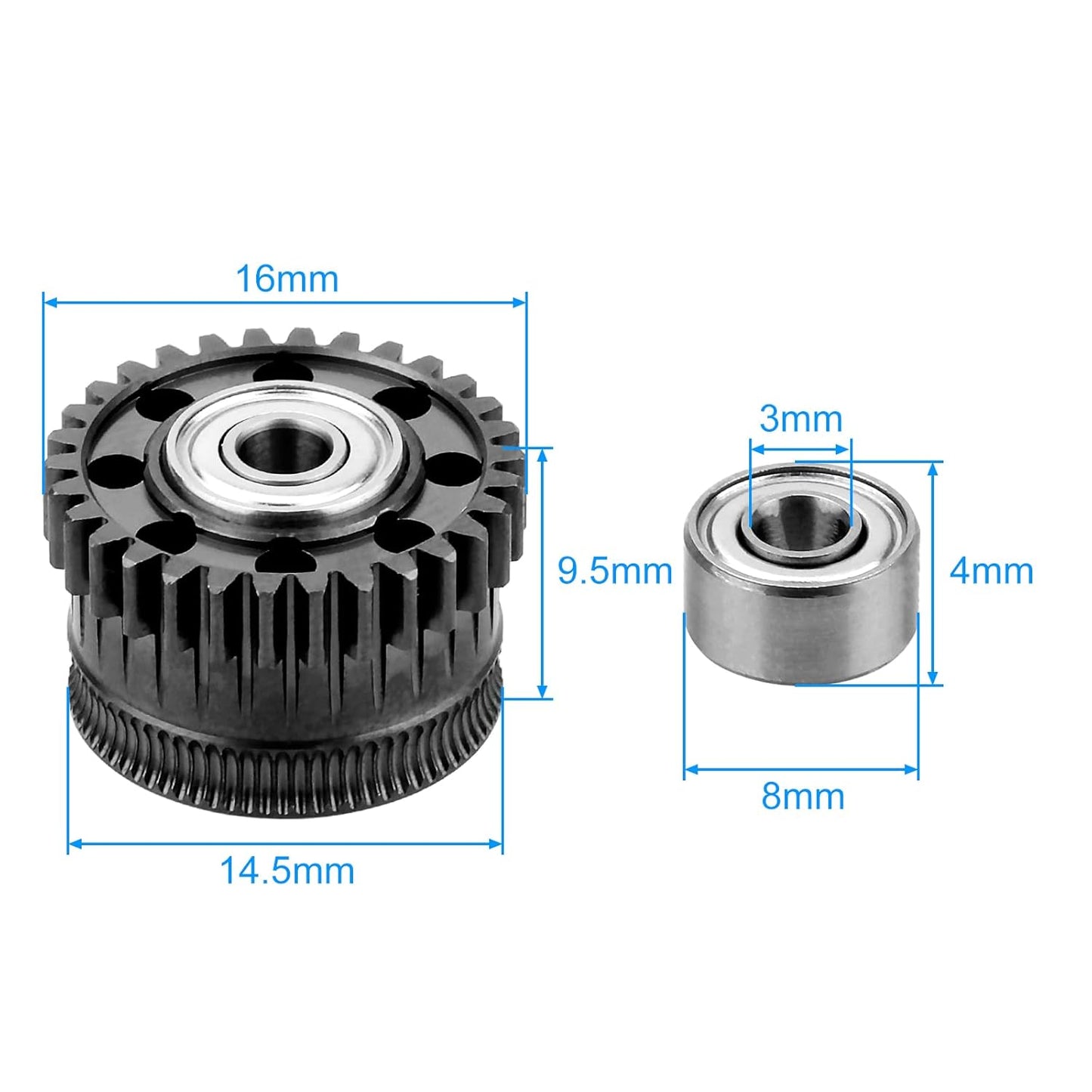 K2 Extruder Gear (2 Pcs) K2 plus Extruder  Upgrade Gears Kit All Metal Filament Drive Extruder Gear for K2 plus 3D Printer Accessories Parts