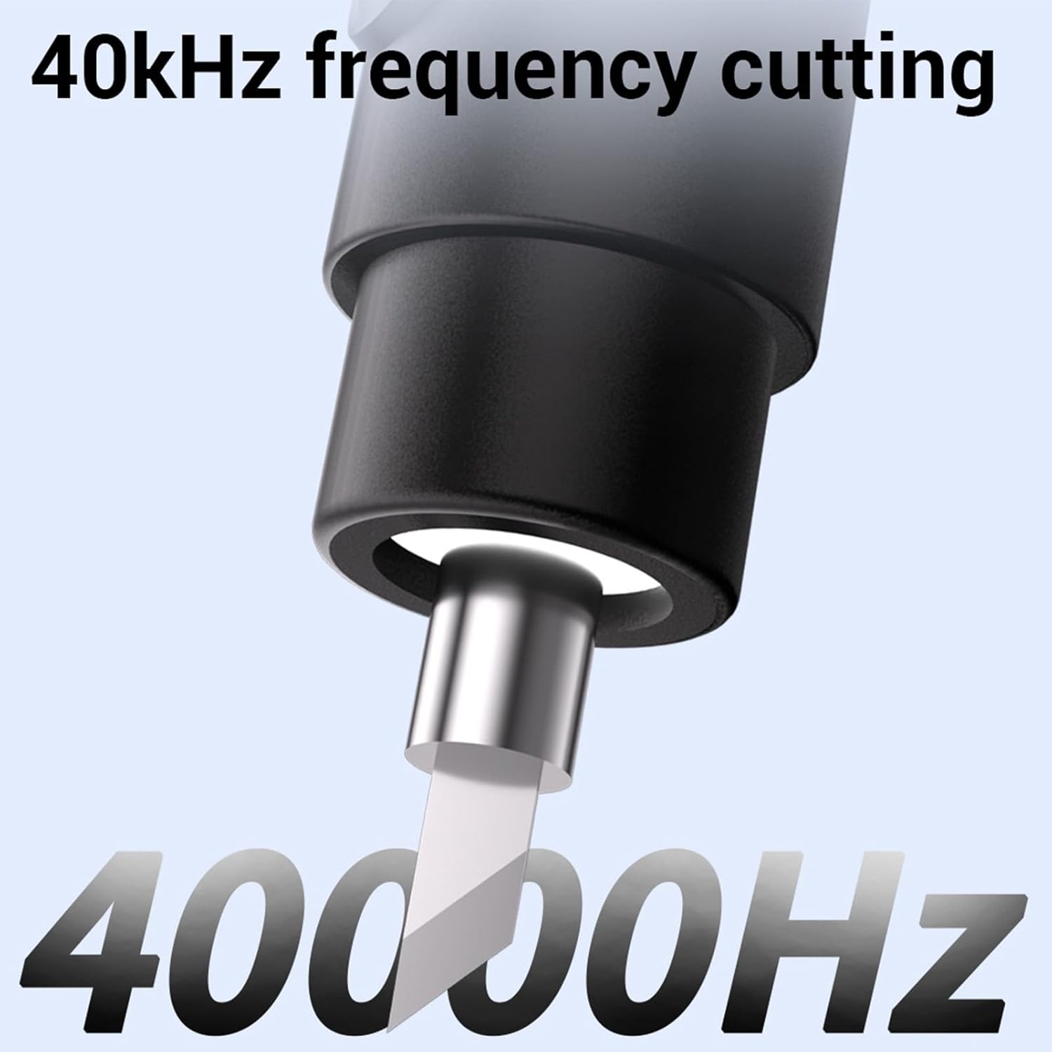 40Khz Handheld Craft Cutting Too Ultrasonic Cutter  with 50 Replacement Blades OLED Display, for Plastic 3D Prints DIY (US Plug)