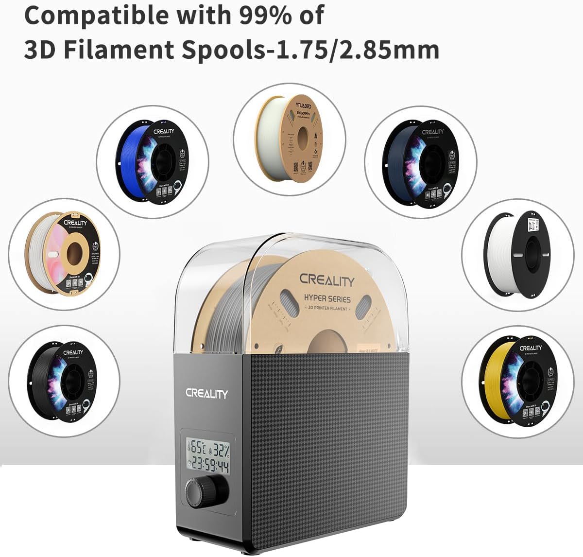 2025 New Official Creality Filament Dryer Box 2.0 with Fans Upgraded 1KG 3D Printer Material Dehydrator Keep Materials Dry during Printing 