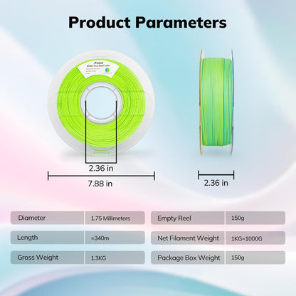 PLA Matte Dual Filament 1.75mm, 1KG/2.2LB