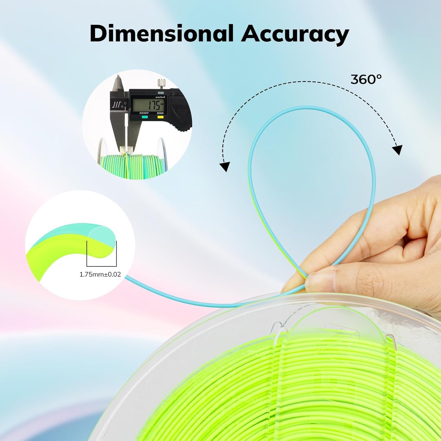 PLA Matte Dual Filament 1.75mm, 1KG/2.2LB
