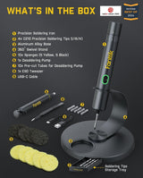 Fanttik T1 Max Soldering Iron Kit 7 Seconds Fast Heating(390°F-840℉), Auto Sleep, 4 Precision Soldering Tips, 360° Swivel Stand, Soldering Iron for Precision Repair