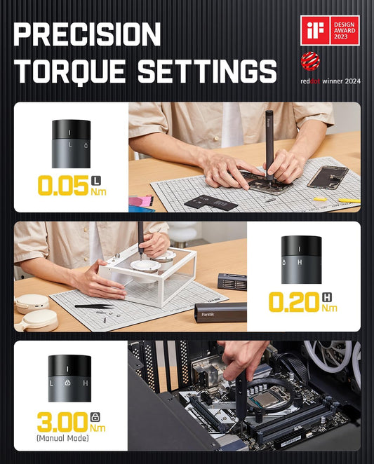 Fanttik E1 Max Mini Precision Screwdriver Set, 50 Magnetic Bits, Magnetic Storage, 5/32‘’Hex, Repair Tool Kit for Electronics, 3D Printer,  Phone, Camera, Laptop, Watch, (Grey)