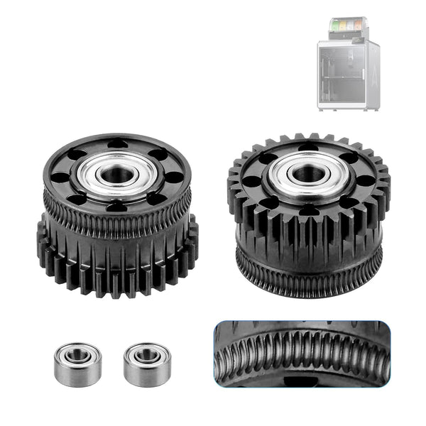 K2 Extruder Gear (2 Pcs) K2 plus Extruder  Upgrade Gears Kit All Metal Filament Drive Extruder Gear for K2 plus 3D Printer Accessories Parts