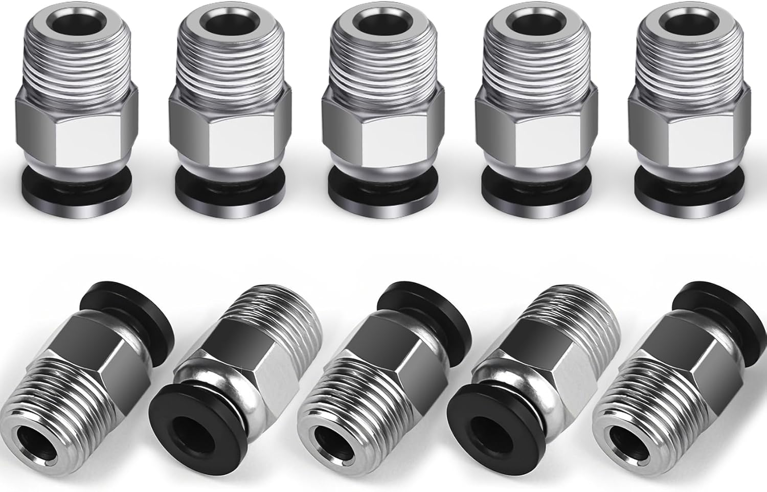 10 PCS Premium PC4-M10 Bowden Tube Coupler Male Compatible with  3D Printers & Splitters