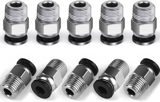 10 PCS Premium PC4-M10 Bowden Tube Coupler Male Compatible with  3D Printers & Splitters