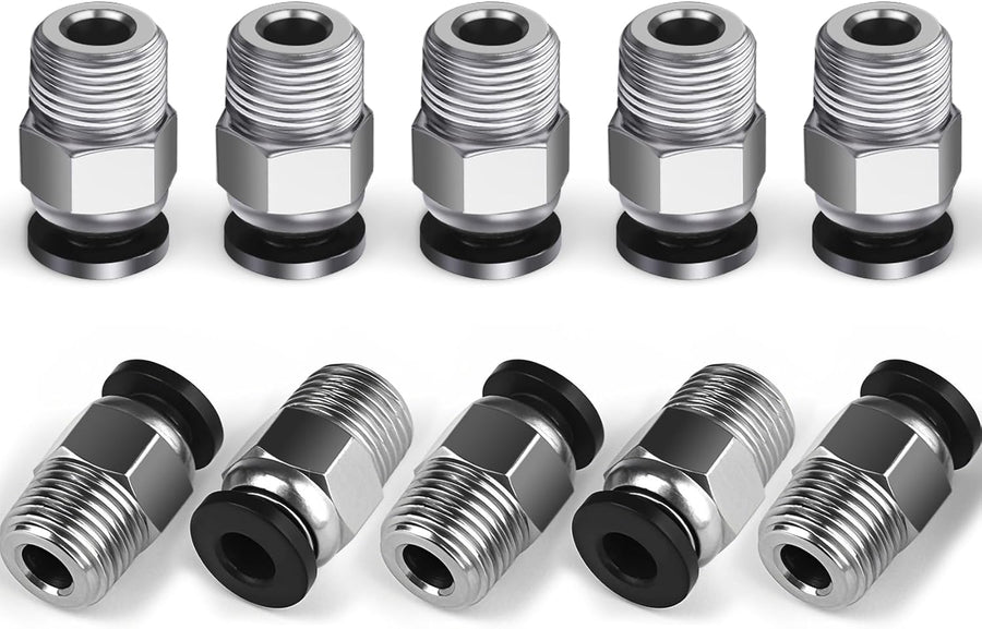 10 PCS Premium PC4-M10 Bowden Tube Coupler Male Compatible with  3D Printers & Splitters