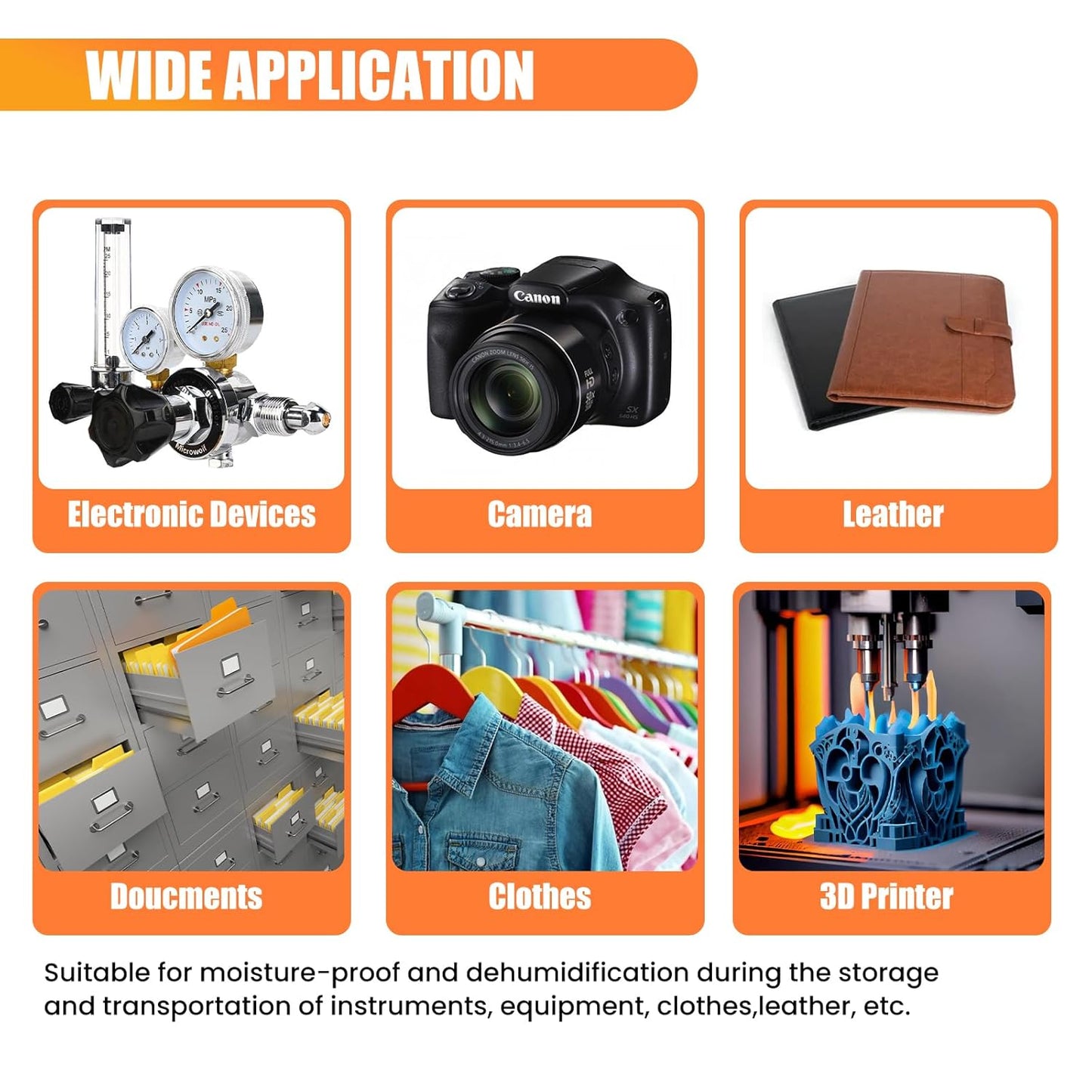 2 LBS Orange Reusable Indicating Silica Gel Desiccant Beads Standard 3-5 Mm size