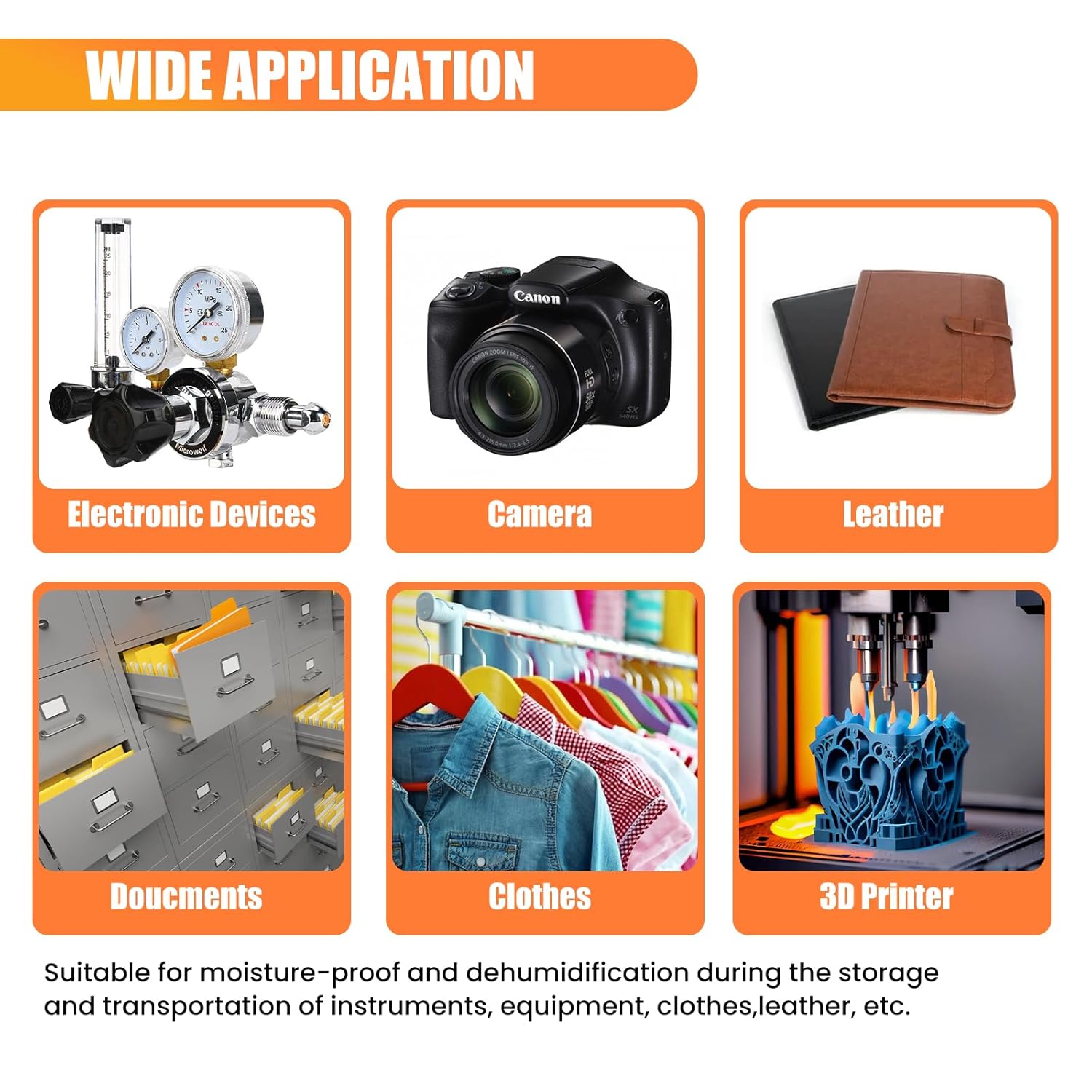 2 LBS Orange Reusable Indicating Silica Gel Desiccant Beads Standard 3-5 Mm size