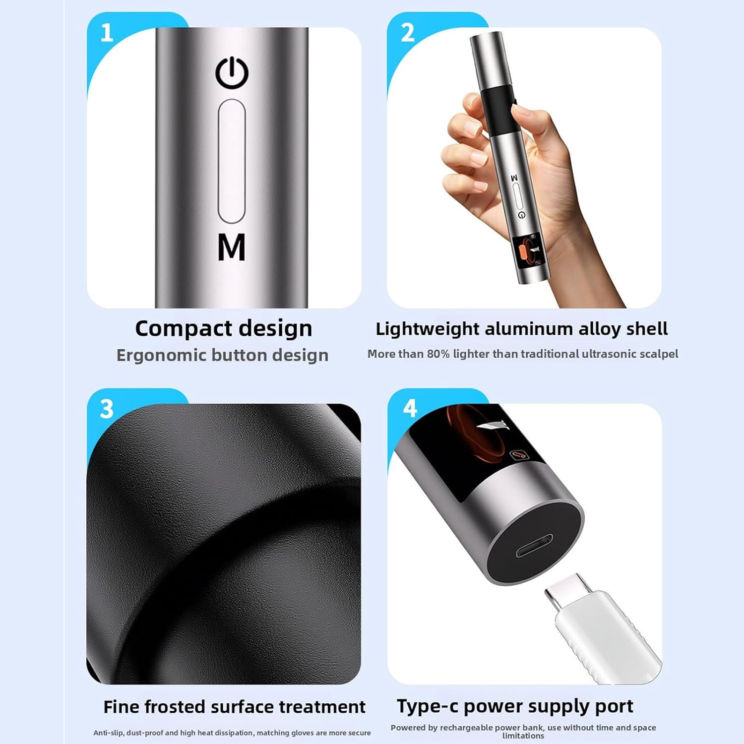 40Khz Handheld Craft Cutting Too Ultrasonic Cutter  with 50 Replacement Blades OLED Display, for Plastic 3D Prints DIY (US Plug)
