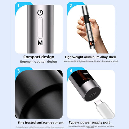 40Khz Handheld Craft Cutting Too Ultrasonic Cutter  with 50 Replacement Blades OLED Display, for Plastic 3D Prints DIY (US Plug)