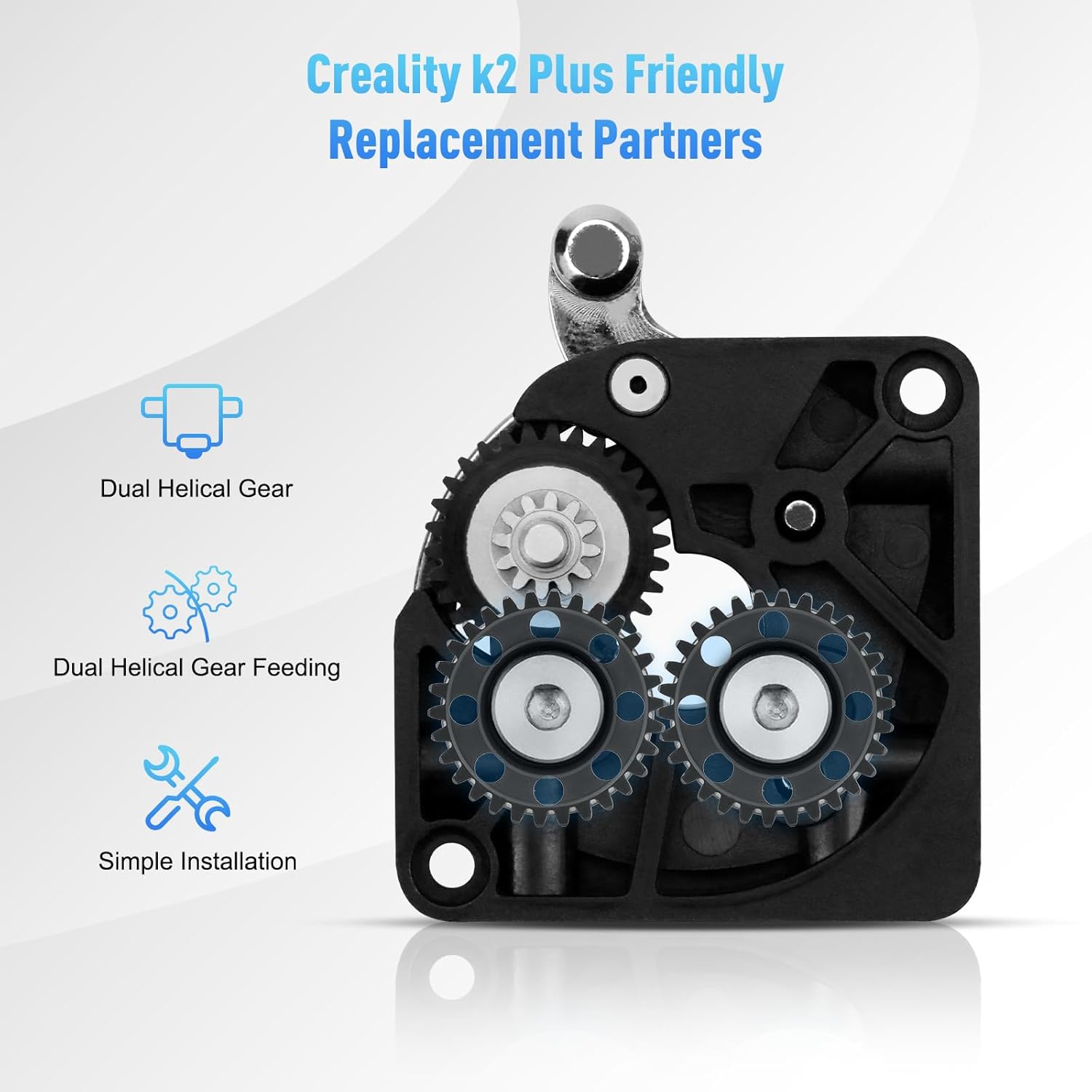 K2 Extruder Gear (2 Pcs) K2 plus Extruder  Upgrade Gears Kit All Metal Filament Drive Extruder Gear for K2 plus 3D Printer Accessories Parts