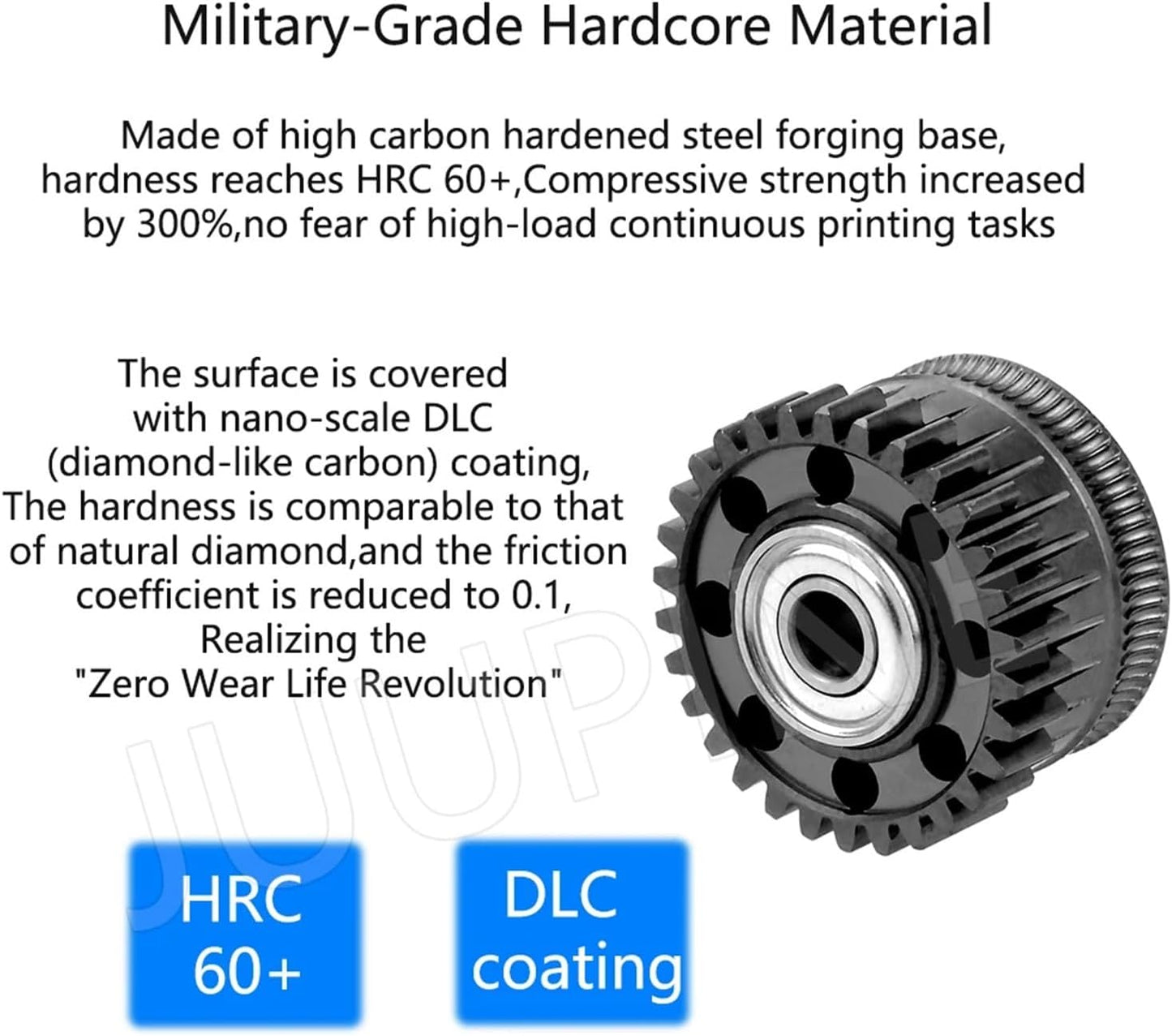 Upgrade Extruder Gear Kit for Creality K2 Plus Dual Helical All Metal Extruder Gears (Nickel DLC Coated 3D Printer Part)(1 Set)