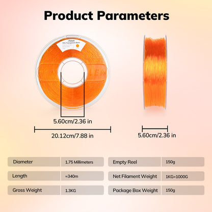 TPU Transparent 1.75mm, 1KG/2.2LB