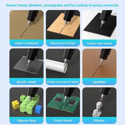 40Khz Handheld Craft Cutting Too Ultrasonic Cutter  with 50 Replacement Blades OLED Display, for Plastic 3D Prints DIY (US Plug)
