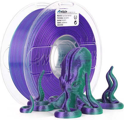 PLA Silk Dual Color Filament 1.75mm, 1KG/2.2LB