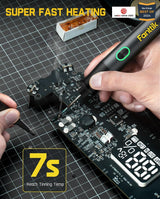 Fanttik T1 Max Soldering Iron Kit 7 Seconds Fast Heating(390°F-840℉), Auto Sleep, 4 Precision Soldering Tips, 360° Swivel Stand, Soldering Iron for Precision Repair