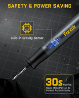 Fanttik T1 Max Soldering Iron Kit 7 Seconds Fast Heating(390°F-840℉), Auto Sleep, 4 Precision Soldering Tips, 360° Swivel Stand, Soldering Iron for Precision Repair