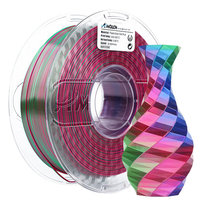 PLA Silk Triple Color 1.75mm, 1KG/2.2LB