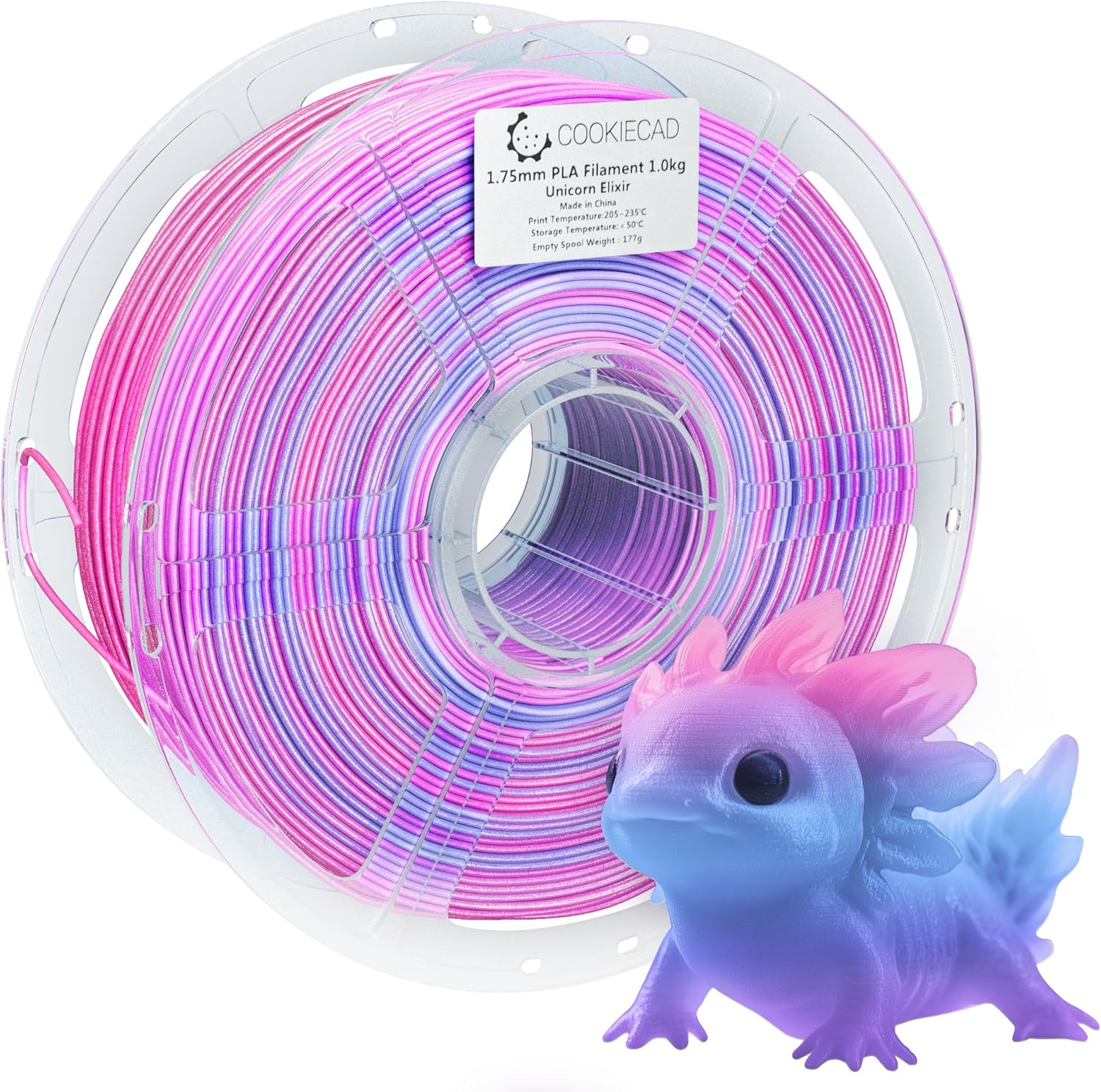 Cookie Cad Elixir PLA Filament 1.75Mm 1Kg Iridescent  3D Printer Filament