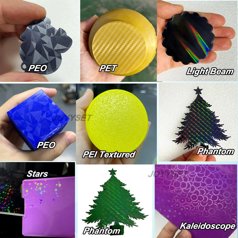 Holographic PEI Sheet 235X235 mm Double Sided  Spring Steel Sheet for Neptune 4, CR20, Ender 3, Adventurer 5m, & More!