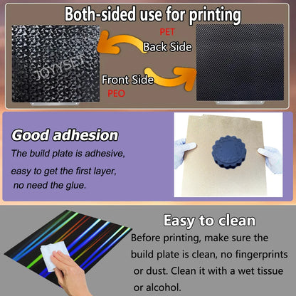 Holographic PEI Sheet 235X235 mm Double Sided  Spring Steel Sheet for Neptune 4, CR20, Ender 3, Adventurer 5m, & More!