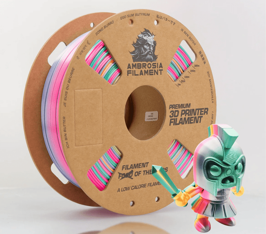 AMBROSIA SILK PLA Filament of the Gods - 1KG Bambu AMS Friendly Cardboard Spools Premium 3D Printing Filament