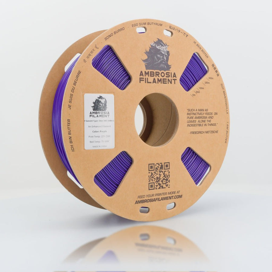 AMBROSIA Uber ABS Filament of the Gods - 1KG Bambu AMS Friendly Cardboard Spools Premium 3D Printing Filament ABS+