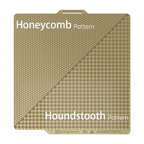Biqu Panda Designer Series Build Plate for Bambu Labs P1, P2, A1 and X1 - Double Sided Honeycomb and Houdstooth