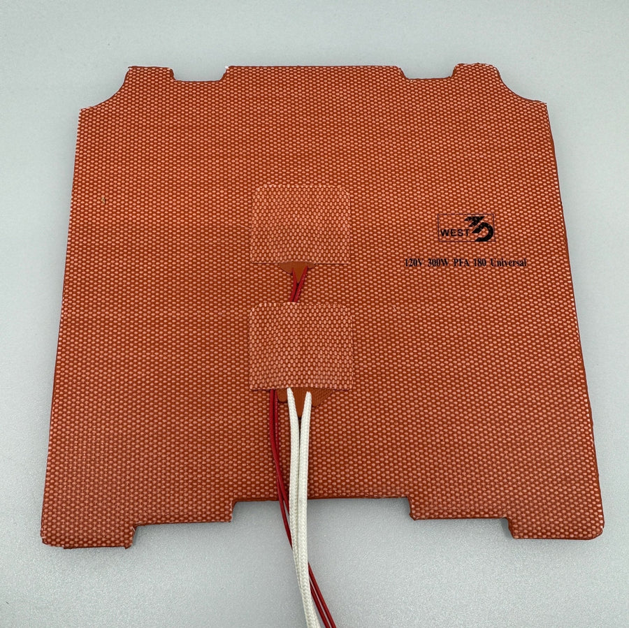 Universal 180 300W / 320W 120V Silicone Heater Edge to Edge for PFA Micron and Salad Fork 180mm Build Plates -